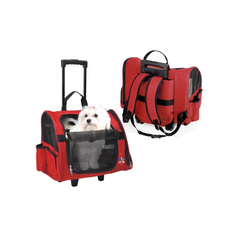 Τσάντα Μεταφοράς Σκύλου Max. με Ρόδες 43x26x36cm Red