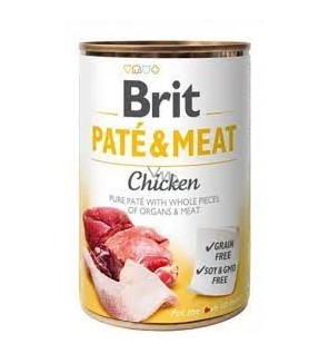 BRIT DOGG CANS PATE & MEAT CHICEN   400GR