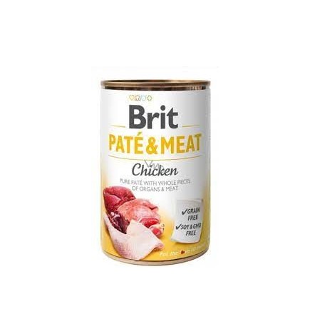 BRIT DOGG CANS PATE & MEAT CHICEN   400GR