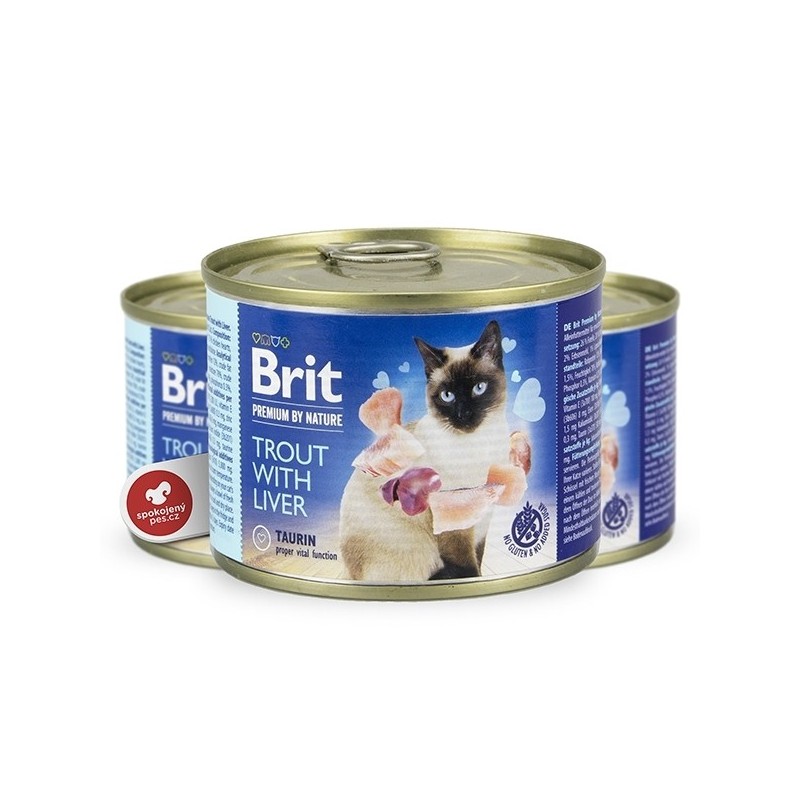 Brit PR CAT CANS TROUT &LIVER 200GR