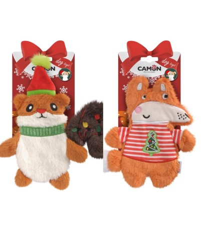 Χριστουγεννιάτικο παιχνίδι σκυλου"Plush Christmas squirrel and fox"20cm
