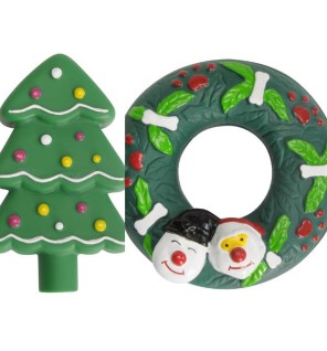 Χριστουγεννιάτικο παιχνίδι σκυλου"Vinyl Christmas Ring+Tree"diam.9cm