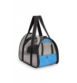 Τσάντα Μεταφοράς Σκύλου "Transparent Cover" Κοκ+Μπλε 42x25x25cm