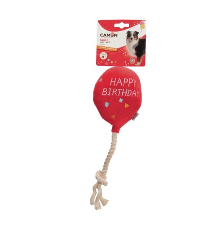 Παιχνίδι Σκύλου"Happy Birthday Ballon"with squeker & rope 30cm