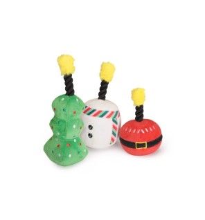 Χριστουγεννιάτικο Παιχνίδι Σκυλου"Christmas Candles 3types With Rope &Squeaker"